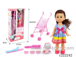 14 inch doll with stroller