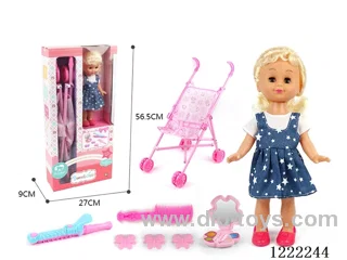 14 inch doll with stroller