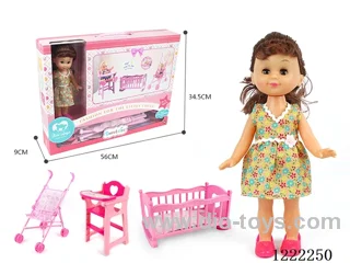 14 inch doll 3 in 1 (crib + chair + stroller)
