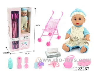 14 inch doll set with cart w/ 12 IC +Drinking/ peeing included 3*AG13