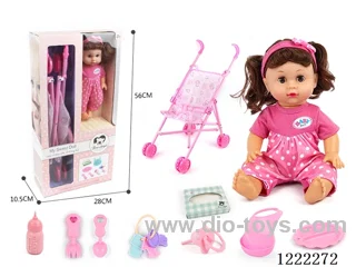 14 inch doll set with cart w/ 12 IC +Drinking/ peeing included 3*AG13