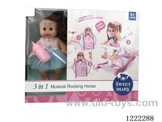 3 in 1 Doll Trojan Dining Chair with 12 IC +Drinking/ peeing included 3*AG13