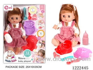 14 inch vinyl doll care set with 12 IC (Drinking/ peeing/ doll included 3*AG13)