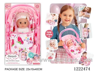 14 inch Vinyl Doll 3-in-1 Carrying Case W/12 IC（Drinking/ peeing/ doll included 3*AG13）
