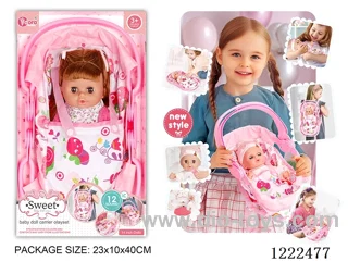 14 inch Vinyl Doll 3-in-1 Carrying Case W/12 IC（Drinking/ peeing/ doll included 3*AG13）