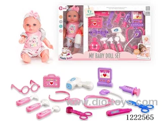 12 inch Vinyl Doll Medical Set W/4 IC (included 3*AG3)