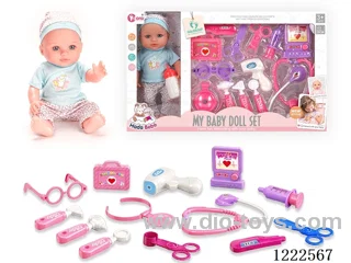 12 inch Vinyl Doll Medical Set W/4 IC (included 3*AG3)