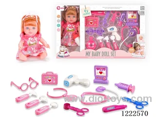 12 inch Vinyl Doll Medical Set W/4 IC (included 3*AG3)