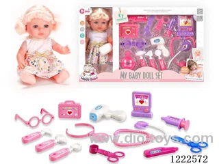 12 inch Vinyl Doll Medical Set W/4 IC (included 3*AG3)