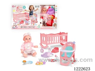 12 inch doll 2 in 1 set (bed+chair) W/4 IC (included 3*AG3)