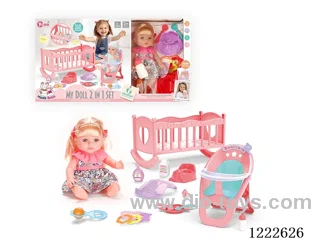 12 inch doll 2 in 1 set (bed+chair) W/4 IC (included 3*AG3)