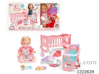 12 inch doll 2 in 1 set (bed+chair) W/4 IC (included 3*AG3)