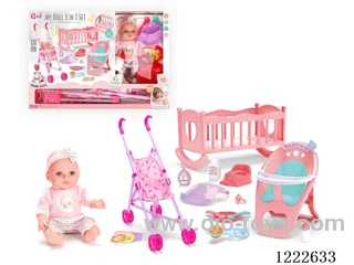 12 inch Vinyl Doll 3-in-1 Set W/4 IC (included 3*AG3)