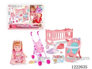 12 inch Vinyl Doll 3-in-1 Set W/4 IC (included 3*AG3)