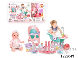 12 inch Vinyl Doll 3-in-1 Set W/4 IC (included 3*AG3)
