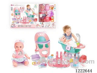12 inch Vinyl Doll 3-in-1 Set W/4 IC (included 3*AG3)