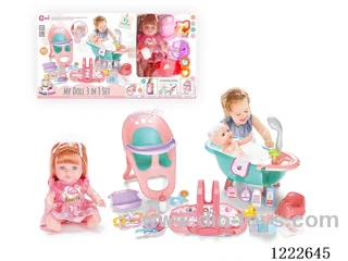 12 inch Vinyl Doll 3-in-1 Set W/4 IC (included 3*AG3)