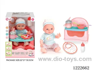 12 inch Vinyl Doll Dining Chair Set W/4 IC (included 3*AG3)