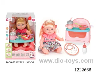 12 inch Vinyl Doll Dining Chair Set W/4 IC (included 3*AG3)