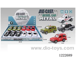 12PCS 1:43 pull back alloy car