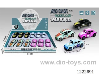 12PCS 1:43 pull back alloy car