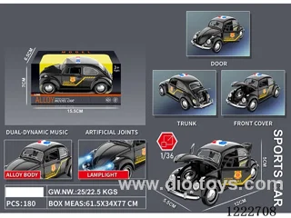 1:36 pull back alloy car