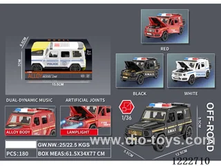 1:36 pull back alloy car
