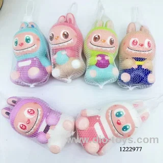 DHF Wholesale Kawaii Anime Labubu Mini Squishy Toys  in net bag