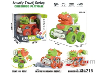 4WD transparent gear dual inertia car set