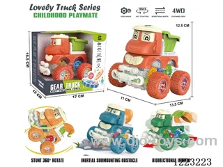4WD transparent gear dual inertia car set