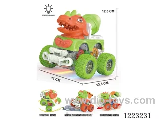 4WD transparent gear dual inertia car with light