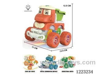 4WD transparent gear dual inertia car with light