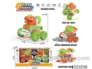 4WD transparent gear dual inertia car with light