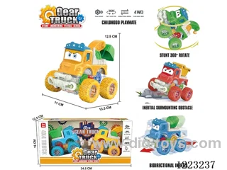 4WD transparent gear dual inertia car set