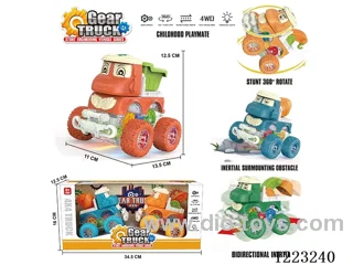4WD transparent gear dual inertia car with light