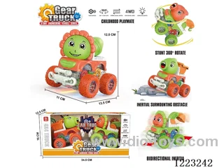 4WD transparent gear dual inertia car with light