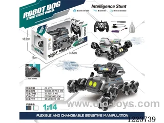 1:14 2.4G Eight-wheeled robot dog stunt car with water shooting function (single remote control) included battery