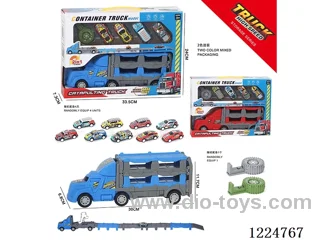 Ejecting Free Wheel Storage Car +4 Pull Back Alloy Cars