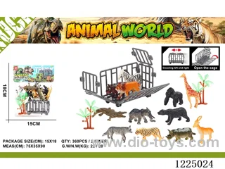 Cage + 12 Animals/2 Trees