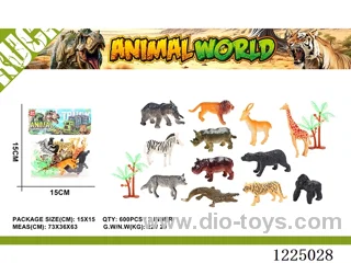 12PCS Animal + 2 Trees