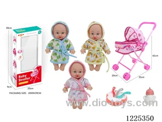 10 inch doll (3 mixes) stroller set