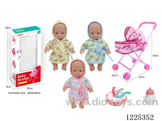 10 inch doll (3 mixes) stroller set