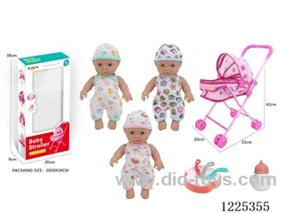 10 inch doll (3 mixes) stroller set