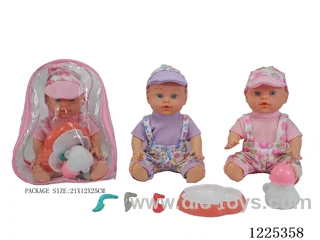 13 inch doll (2 mixes) with 4 voices IC + drinking and peeing + storage bag + cutlery bottle