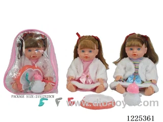 13 inch doll (2 mixes) with 4 voices IC + drinking and peeing + storage bag + cutlery bottle