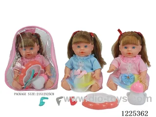 13 inch doll (2 mixes) with 4 voices IC + drinking and peeing + storage bag + cutlery bottle
