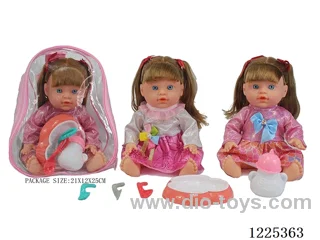 13 inch doll (2 mixes) with 4 voices IC + drinking and peeing + storage bag + cutlery bottle