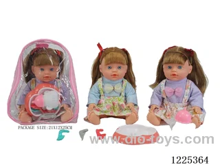 13 inch doll (2 mixes) with 4 voices IC + drinking and peeing + storage bag + cutlery bottle