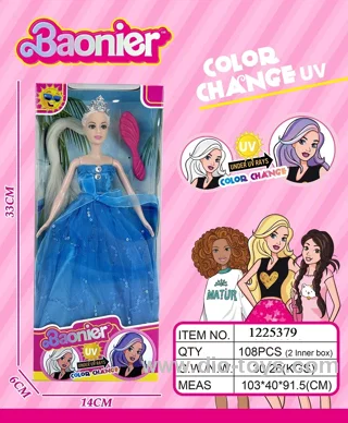 11.5 inch solid barbie doll with color changed hair in window box