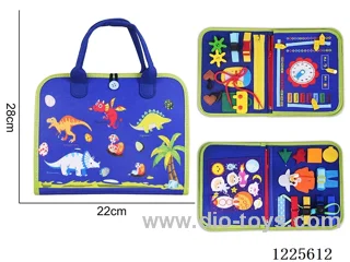 Montessori Early Learning for Kids - Felt 3 Page Dinosaur Busy Board